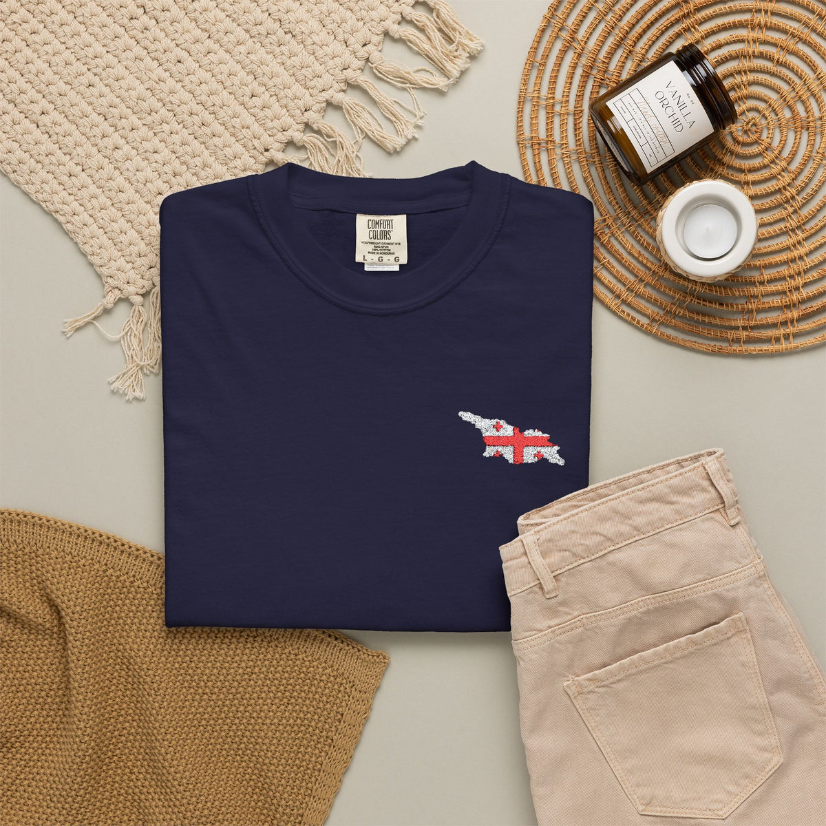 Georgian Flag Chest Pocket T‑Shirt