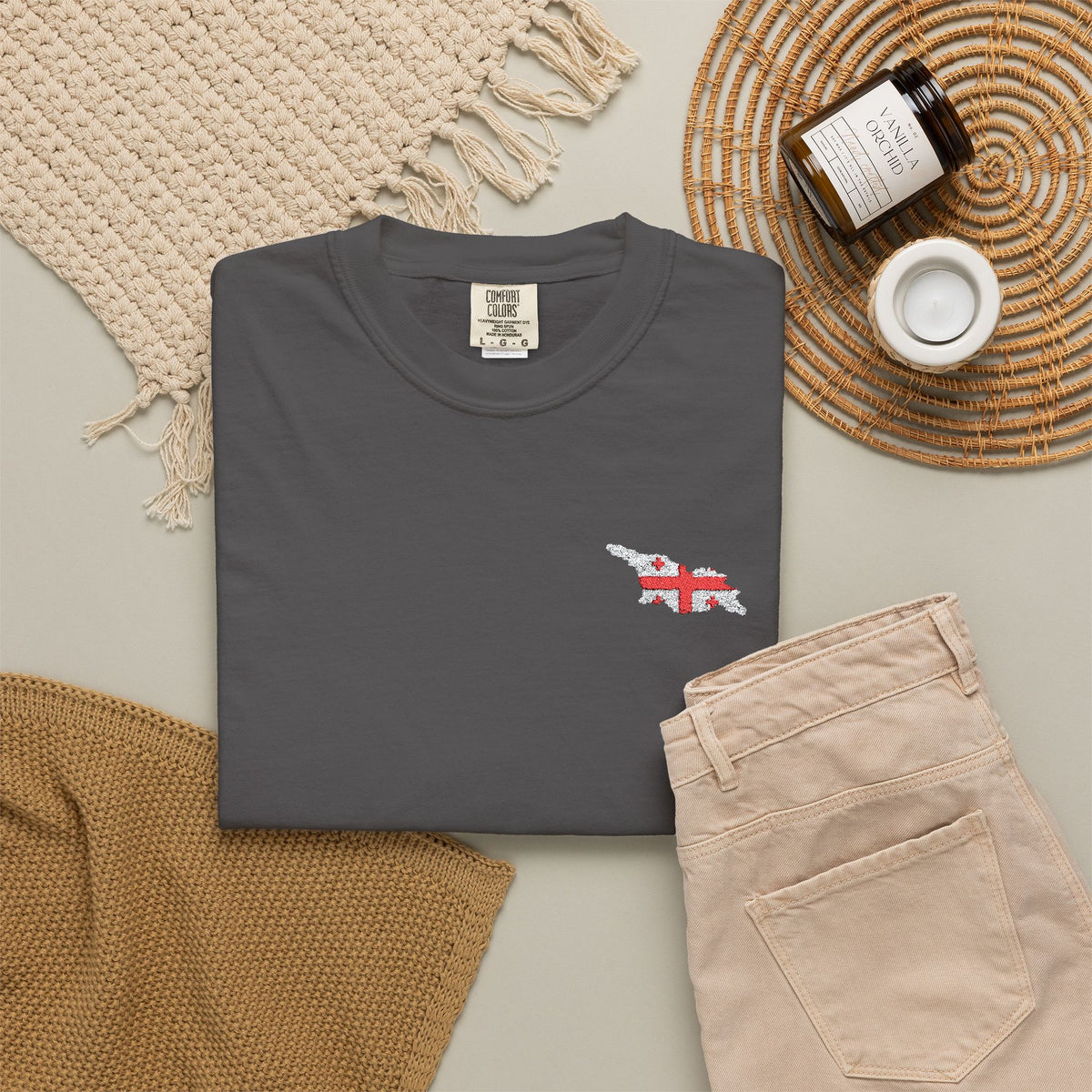 Georgian Flag Chest Pocket T‑Shirt