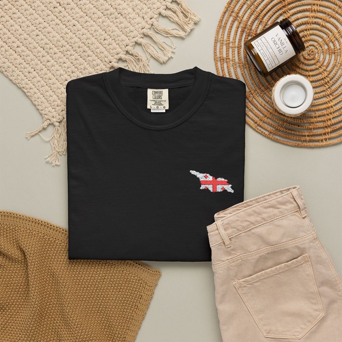 Georgian Flag Chest Pocket T‑Shirt